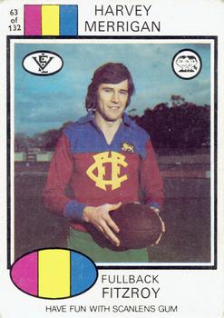 1975 Scanlens VFL #63 Harvey Merrigan Front